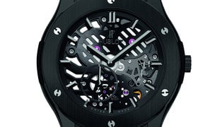 Hublot classic fusion extra-thin skeleton black ceramic_front_view